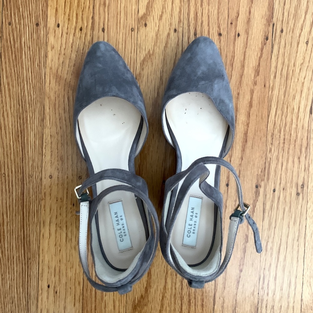 EUC Cole Haan Sz 6 suede grey platform heels